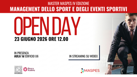 OPEN DAY MASTER MASPES - 23 GIUGNO 2026 ORE 12.00